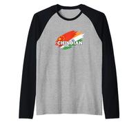 Fans du Drapeau de l'Inde de la Chine Pride Heritage Manche Raglan