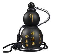 Fans du jeu Black Myth Wukong, style rétro chinois, bouteille d'eau transparente de style gourde, bouteille d'eau de sport étanche avec bouchon à vis (A noir)