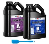 FansArriche Résine époxy transparente, 128 oz/3780 ml, rapport 1:1 ; Revêtement Transparent en Résine Synthétique pour Bois, Créations Artistiques, Restauration
