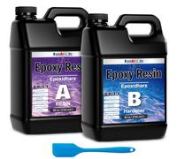 FansArriche Résine époxy transparente 192 oz/5440ml resin rapport 1:1; revêtement résine cristalline pour bois, créations artistiques, restauration