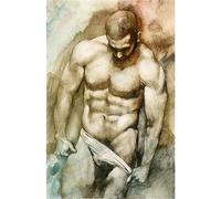 FanSee Diamant Painting Broderie Point de Croix Kit, Hommes Sexy 5D Diamond Painting Kit Peinture Diamant Strass Artisanat Peinture Mosaïque Bricolage Décoration Murale Artistique 25x35cm