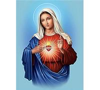 FanSee Kit de Peinture Diamant DIY 5D,Chrétienne Vierge Marie Religion Broderie Diamant Plein,Kit Peinture Diamantée par Numéro,Broderie Diamant Kit Complet Diamant Painting Décoration Murale 55x75cm