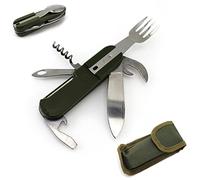 FANSEZQ Couteau Pliant Multifonctionnel extérieur, Couverts Pliables, Vaisselle de Camping en Acier Inoxydable, Ensemble de Couverts pliants, Adapté pour Les Pique-niques et Les Aventure