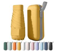 FANSEZQ Mini Umbrella UV Protection - Compact Portable Travel Folding Umbrella for Women & Men, Anti-UV Sun Shield Parasol (Jaune)