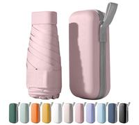 FANSEZQ Mini Umbrella UV Protection - Compact Portable Travel Folding Umbrella for Women & Men, Anti-UV Sun Shield Parasol (Rose)