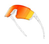 Fanshen Lunettes de soleil de baseball polarisées pour enfants de 3 à 12 ans, protection UV (blanc/rouge)