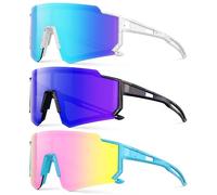 Fanshen Lunettes de soleil polarisées pour enfants de 3 à 12 ans, protection UV, A02 bleu glacier, bleu et rose, 49