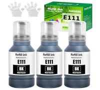 FANSHENG 111 Encre Compatible avec Epson 111 Multipack Bouteille d'encre pour ET-M1100 ET-M1120 ET-M1140 ET-M1170 ET-M1180 ET-M2120 ET-M2140 ET-M2170 ET-M3140 ET-M3170 ETM3180 (3 Pack Noir x 3)