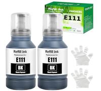 FANSHENG 111 Encre Compatible avec Epson 111 Multipack Bouteille d'encre pour ET-M1100 ET-M1120 ET-M1140 ET-M1170 ET-M1180 ET-M2120 ET-M2140 ET-M2170 ET-M3140 ET-M3170 ETM3180 (2 Pack Noir x 2)