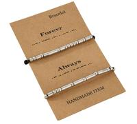 FANSHINUO 1 paire de bracelets en acier inoxydable avec code morse pour couple - Bracelet unique en corde pour diverses occasions et usage quotidien, as the pic show, Matériaux mélangés
