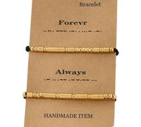FANSHINUO 1 paire de bracelets en acier inoxydable avec code morse pour couple - Bracelet unique en corde pour diverses occasions et usage quotidien, as the pic show, Matériaux mélangés