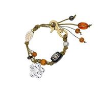 FANSHINUO 2. Porte-clés convertible en perles florales en alliage tissé à la main avec cordon naturel fabriqué à la main pour la plage, taille unique, Comme décrit