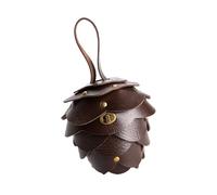 FANSHINUO 3. Petit sac à main pomme de pin en cuir synthétique léger avec boucle de ceinture, élégant, unisexe, usage quotidien, portefeuille compact européen, Couleur café.