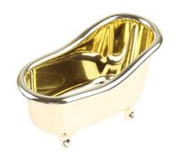 FANSHINUO Boîte de rangement en forme de baignoire dorée pour mallette anti-déformation pour bureau, dortoir, hôtel, organe décoratif, organiseurs de maquillage et rangement pour table, grande