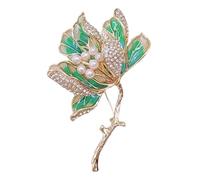FANSHINUO Broche élégante en forme de fleur pour femme avec ornements en alliage, accessoire de bijoux pour banquet ou fête, as the pic show, Métal