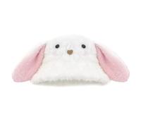 FANSHINUO Chapeau cloche réglable avec oreilles d'ours en peluche pour femmes et enfants - Pour activités de plein air, shopping, marche, Nez d'amour blanc, Taille unique
