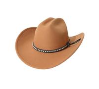 FANSHINUO Chapeau de soleil vintage pour homme et femme à large bord plat Western pour randonnée, camping, pêche, voyage, activité de plein air, kaki, taille unique