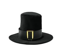 FANSHINUO Chapeau haut-de-forme avec boucles dorées et ruban noir pour adultes et enfants