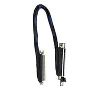 FANSHINUO Cordon d'extension GPU compatible PCIe 5.0 à 270 degrés à angle droit tressé blindé bidirectionnel bande passante adaptateur GPU câble d'extension tressé