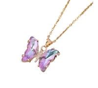 FANSHINUO Élégant collier avec pendentif papillon symbolisant les grâces et le charme pour les femmes à la mode au quotidien ou lors de fêtes, as the pic show, Métal
