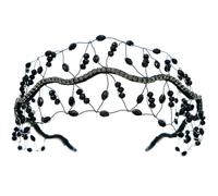 FANSHINUO Élégant filet à cheveux avec perles de cristal et strass pour femme - Magnifique coiffe pour mariage et fête