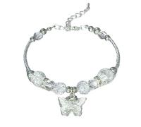 FANSHINUO Élégante femme avec papillon complexe et perles - Parfait pour les amoureux de la nature et les créateurs de tendances - Alliage élégant, taille unique, Comme décrit