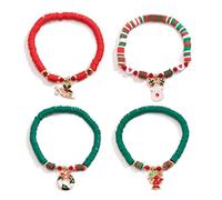 FANSHINUO Élégante perle en argile douce faite à la main, bijoux de Noël festival pour fêtes de Noël et cadeaux cadeaux de dessin animé bonhomme de neige bijoux, taille unique, Comme décrit