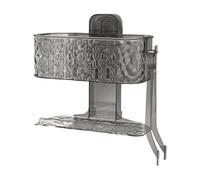 FANSHINUO Étagère murale double couche à ventouse pour salle de bain avec design ventilé et sans perçage