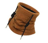 FANSHINUO Foulard en peluche confortable pour adulte Protection du cou pour activités de plein air Écharpe coupe-vent, marron foncé, taille unique
