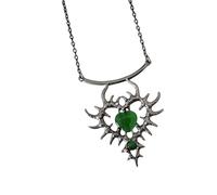 FANSHINUO Gothics Styles Collier avec pendentif en forme de cœur avec strass Chaîne réglable Accessoire de bijoux tendance pour femme, 45+5cm, Métal