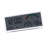 FANSHINUO Grande horloge de bureau numérique LCD avec affichage de la température et de l'humidité, 2 alarmes, fonction snooze, décoration moderne pour la maison, le bureau