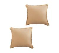 FANSHINUO Housse de coussin à franges en velours avec pompons pour canapé, chambre à coucher, 45,7 x 45,7 cm