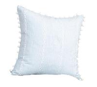FANSHINUO Housse de coussin élégante avec pompons - 45 x 45 cm - En polyester doux - Décoration pour salon, lit