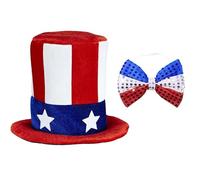 FANSHINUO Julycostume Chapeau et nœud papillon sur le thème de la cuisinière Accessoire festif Doux et confortable Accessoires de jour de l'indépendance