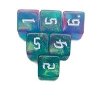 FANSHINUO Lot de 6 dés en acrylique à 6 côtés - Coins arrondis - Jeu solide avec grand nombre - Outil d'apprentissage des mathématiques éducatives