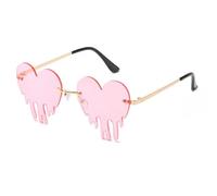 FANSHINUO Lunettes de soleil en forme de cœur pour femmes et adolescents - Lunettes tendance sans monture pour événements de musique et soirées