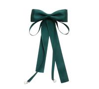 FANSHINUO Nœud papillon élégant pour femmes et filles - Longue pré-nouée - Perles réglables - Broche - Nœud papillon - Nœud papillon, Broche vert foncé, taille unique