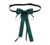 FANSHINUO Nœud papillon élégant pour femmes et filles - Longue pré-nouée - Perles réglables - Broche - Nœud papillon - Nœud papillon, Ajusteurs vert foncé, taille unique