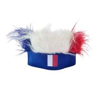 FANSHINUO Perruque de fête tricolore France avec styles - Accessoire de déguisement pour femme et homme - Équipe nationale