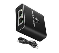 FANSHINUO Répartiteur Ethernet Gigabit 1 à 2 ports RJ45 à vitesse rapide pour deux appareils réseau avec câble d'alimentation USB et ports RJ45 Répartiteur réseau domestique