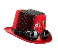 FANSHINUO Rivets Industrial Age Top Hat pour Coser Dark Gear Lunettes pour fête Thème Événement Halloween Accessoire Réglable Steampunk Costume Chapeau
