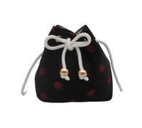 FANSHINUO Sac à bandoulière créatif avec cordon de serrage, imprimé fraise, grande capacité, sac à bandoulière, sac à bandoulière forTrendsetters, sacoche à bandoulière réglable, Fraise noire, One