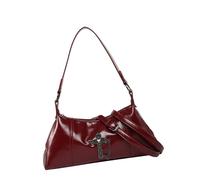 FANSHINUO Sac à main moderne à bandoulière avec sangle réglable et clous accrocheurs en cuir synthétique pour un usage quotidien rétro, Rouge, One Size