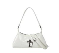 FANSHINUO Sac à main moderne à bandoulière avec sangle réglable et clous accrocheurs en cuir synthétique pour un usage quotidien rétro, blanc, One Size