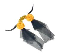 FANSHINUO Serre-tête avec voile de corne de diable pour fête, spectacles, Halloween, cosplay, bal masqué, coiffe gothique