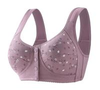 FANSHINUO Soutien-gorge de sport à boutons sur le devant - Soutien-gorge de sport - Pour dormir tous les jours, Violet/gris., F