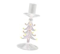FANSHINUO Support artisanal en verre borosilicate pour sapin de Noël - Base stable pour bougies de cire étroites - Décoration de table solide - Point de base solide