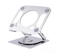 FANSHINUO Support portable pour ordinateur portable avec base rotative à 360 °, hauteur et angles réglables, support en métal pour un visionnage confortable et un refroidissement