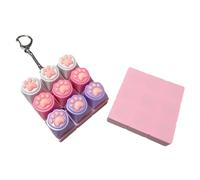 FANSHINUO Testeur de 9 interrupteurs mécaniques avec clics tactiles pour soulager l'anxiété et l'entraînement à la concentration avec porte-clés