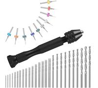 Fanshiontide Lot de 57 mini perceuse à main droite en alliage d'acier. Set de perceuse à main avec embouts micro torsion pour outils de forage modélisme bricolage